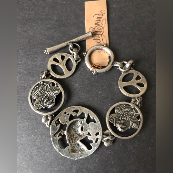 Lucky Brand peacock with peace sign bracelet vintage jewelry new with tags - Picture 4 of 4